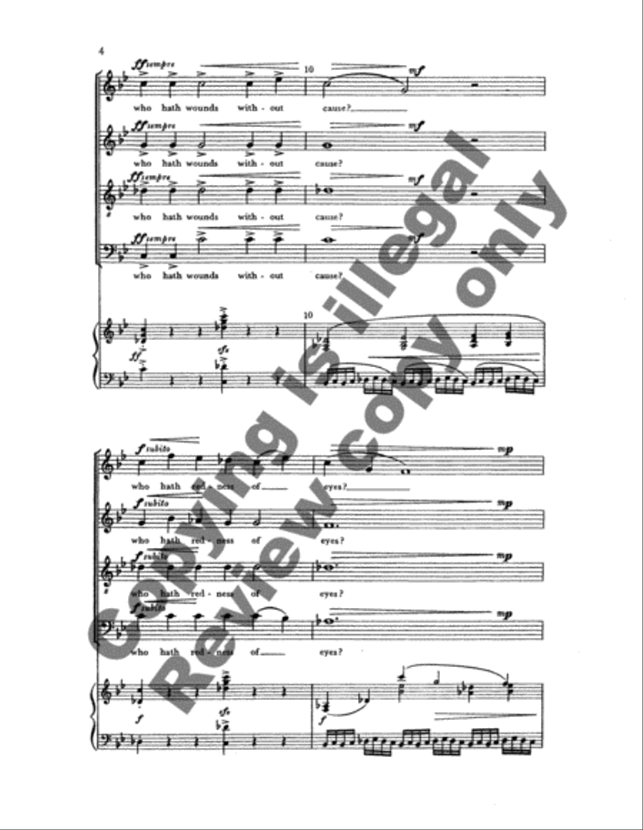 Two Psalms and a Proverb: 2. Wounds without Cause 4-Part scores gallery preview page 10