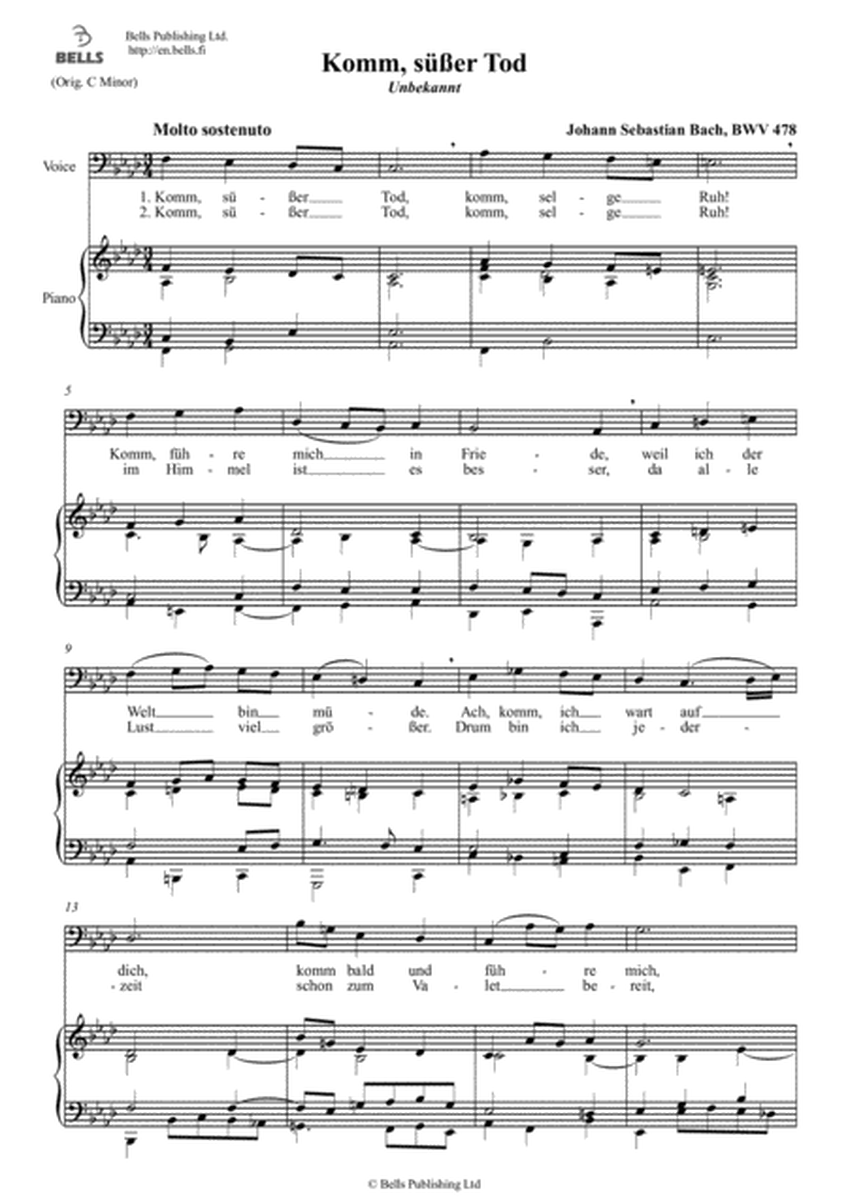 Komm susser Tod, BWV 478 (F minor)