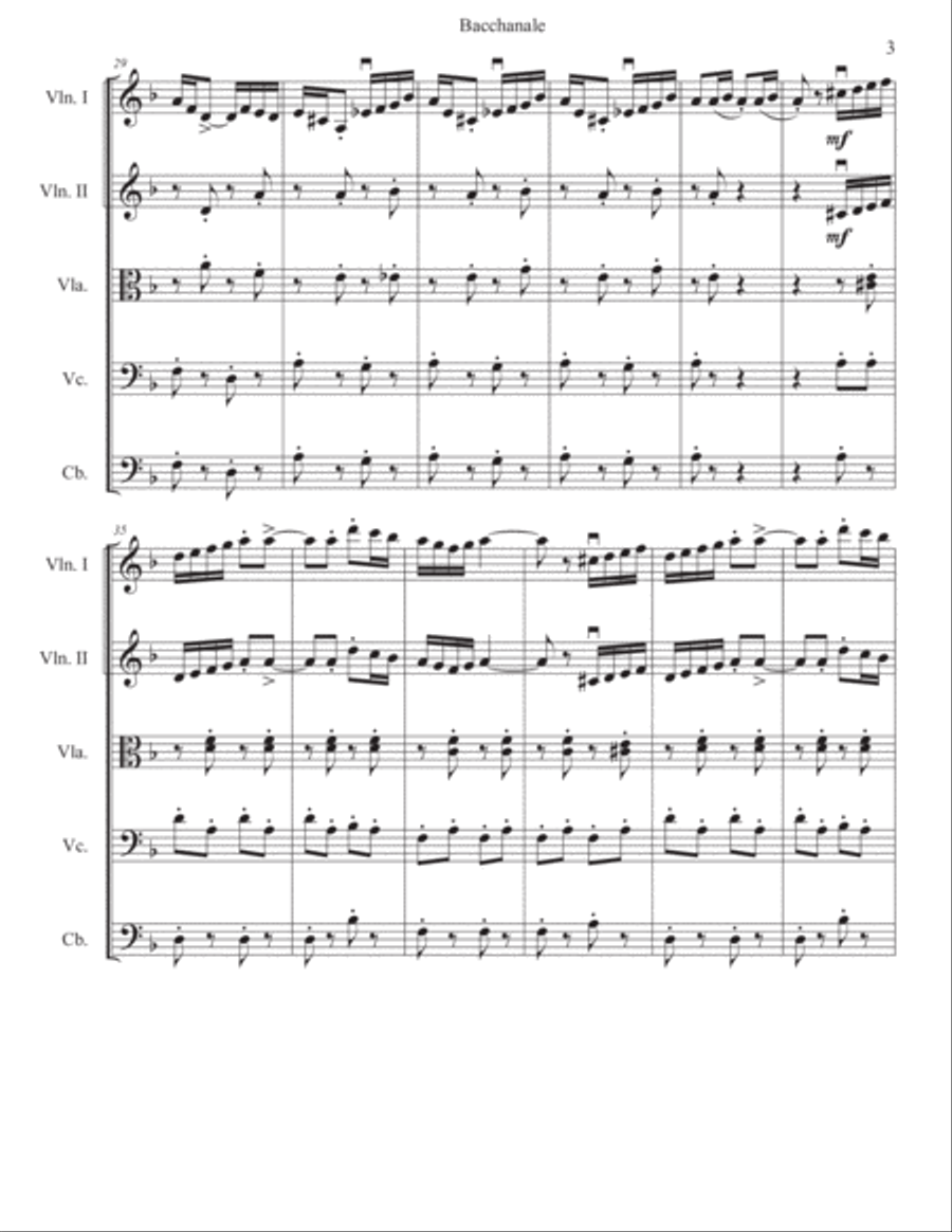 Bacchanale from Samson and Delilah String Orchestra scores gallery preview page 4