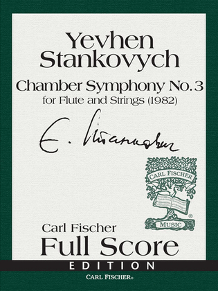 Book cover for Chamber Symphony No. 3 for Flute and Strings (1982)