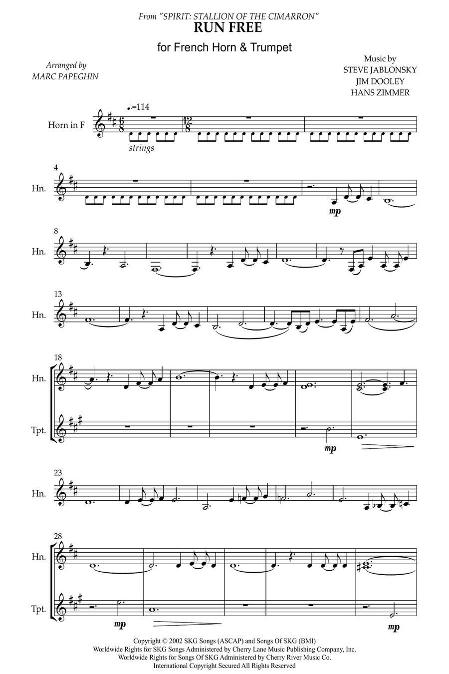 Run Free Brass Duet scores gallery preview page 2