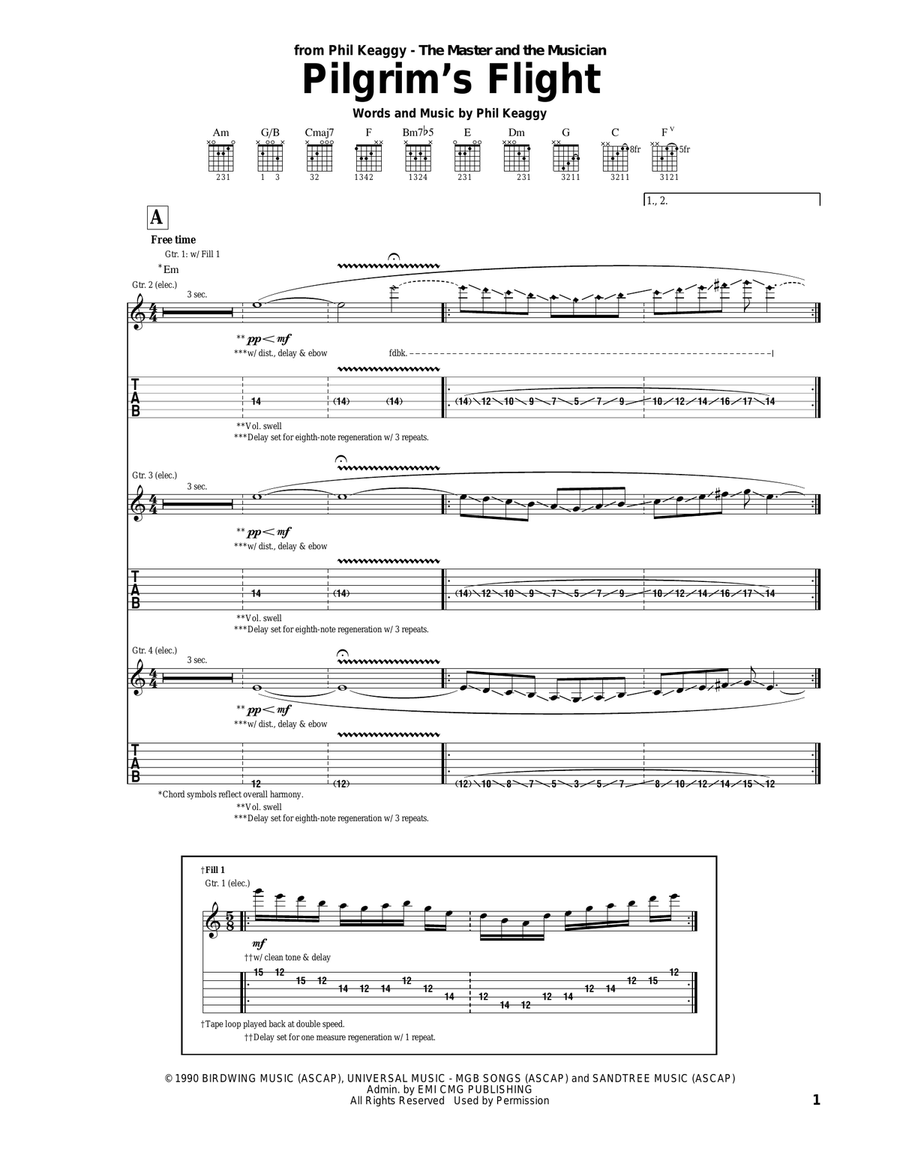 Pilgrim's Flight Acoustic Guitar scores gallery preview page 1