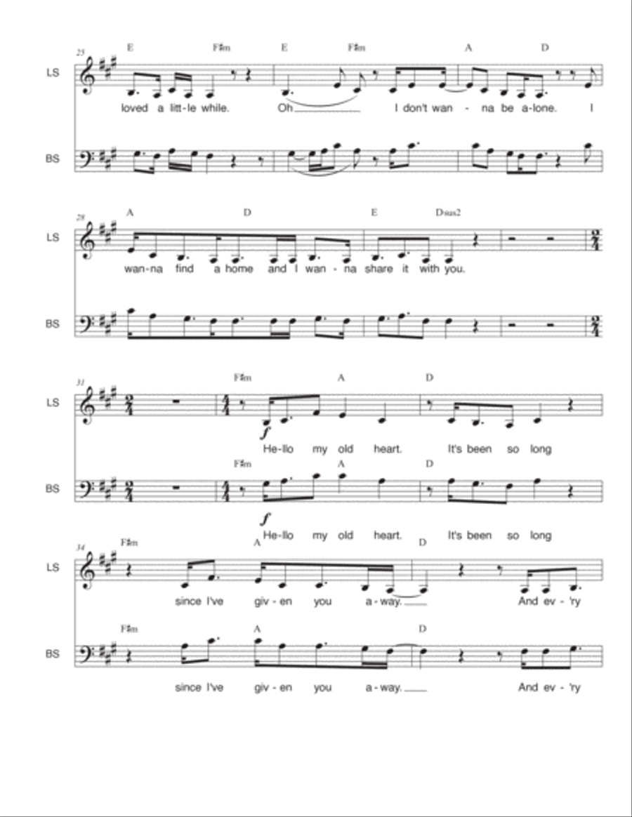 Hello My Old Heart Choir scores gallery preview page 3