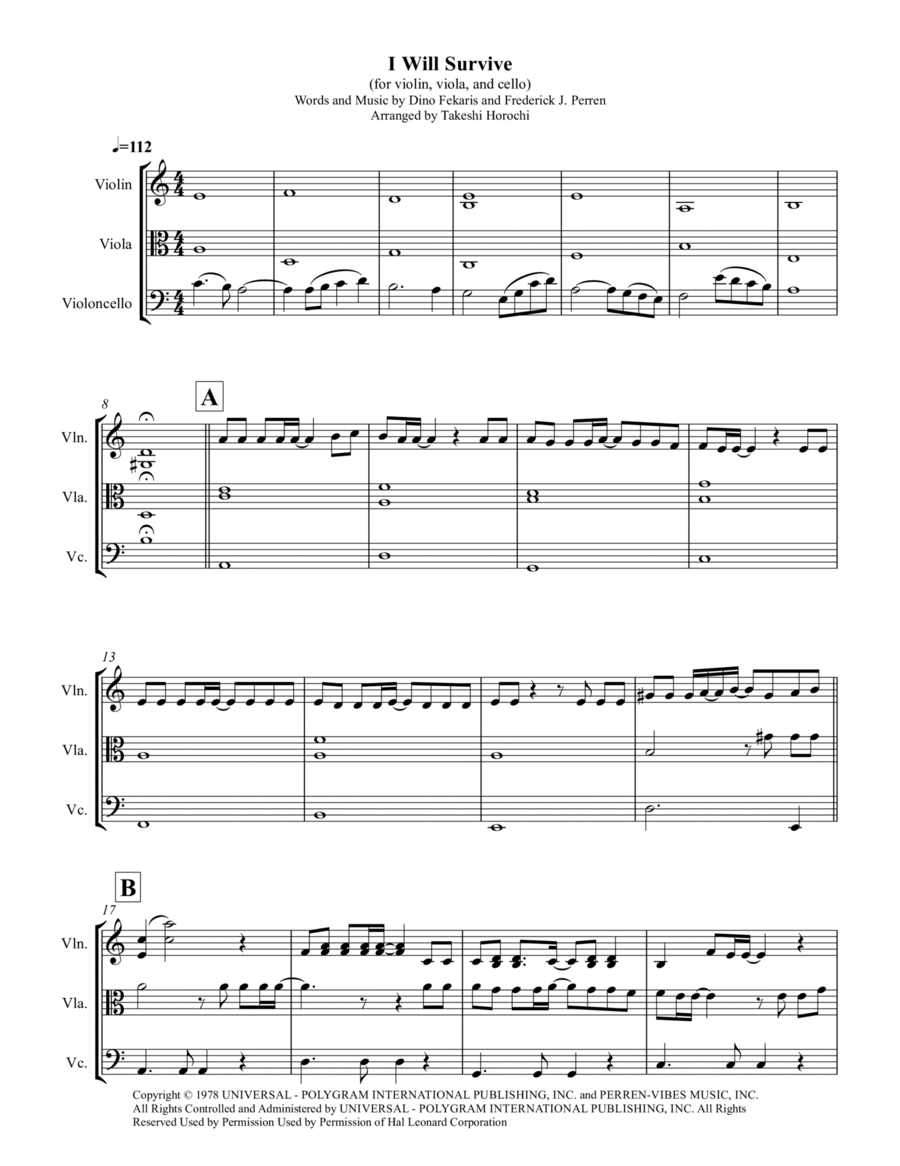 I Will Survive String Trio scores gallery preview page 1
