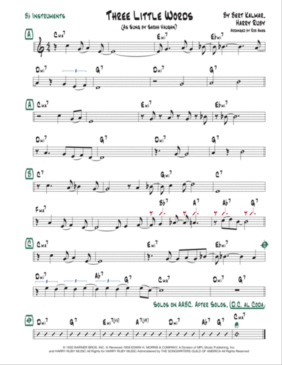 Three Little Words Voice scores gallery preview page 2