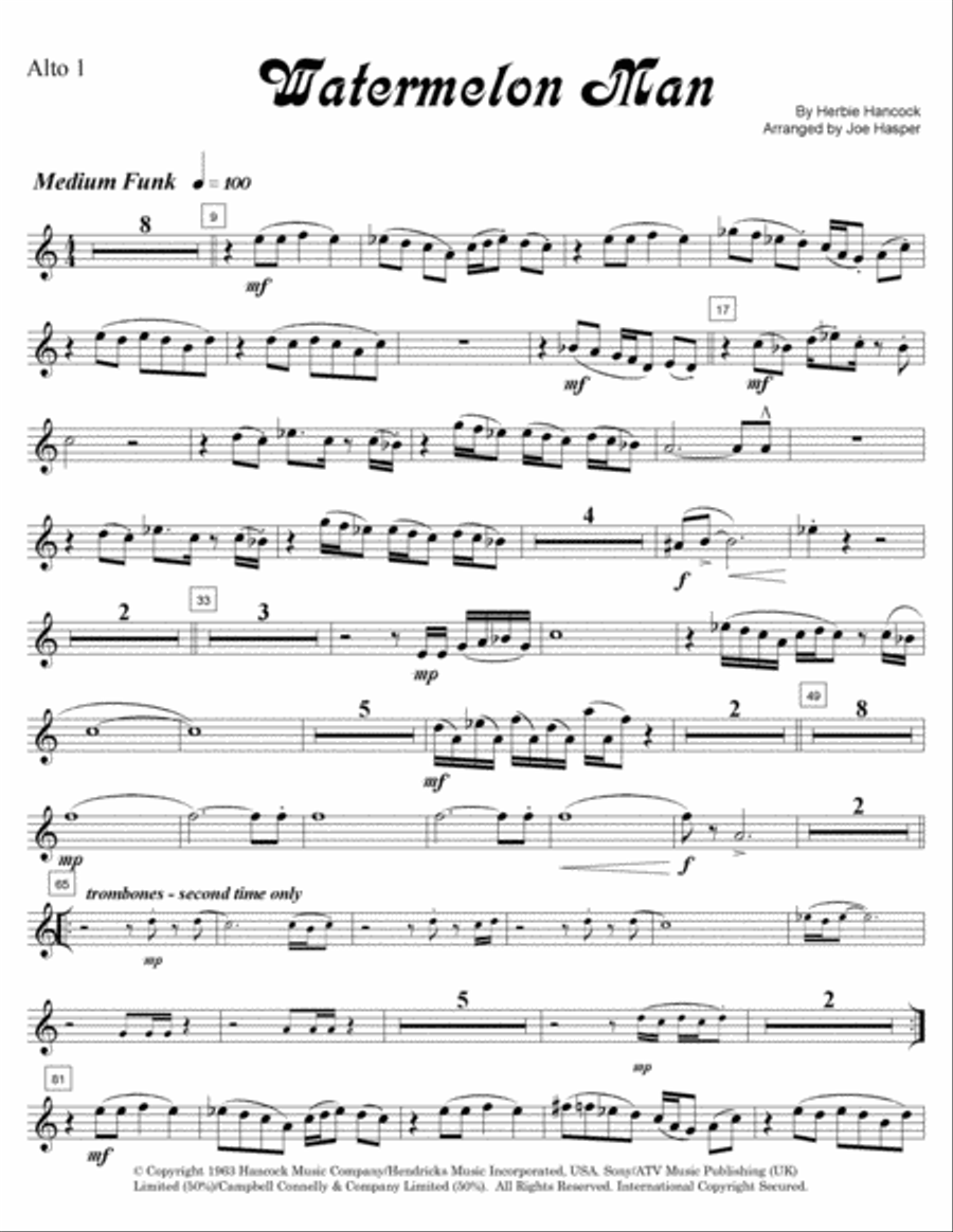 Watermelon Man Large Ensemble scores gallery preview page 1