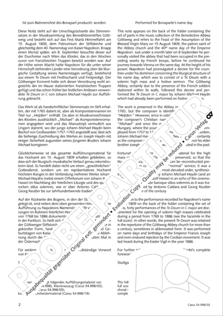 Te Deum in C 4-Part scores gallery preview page 3