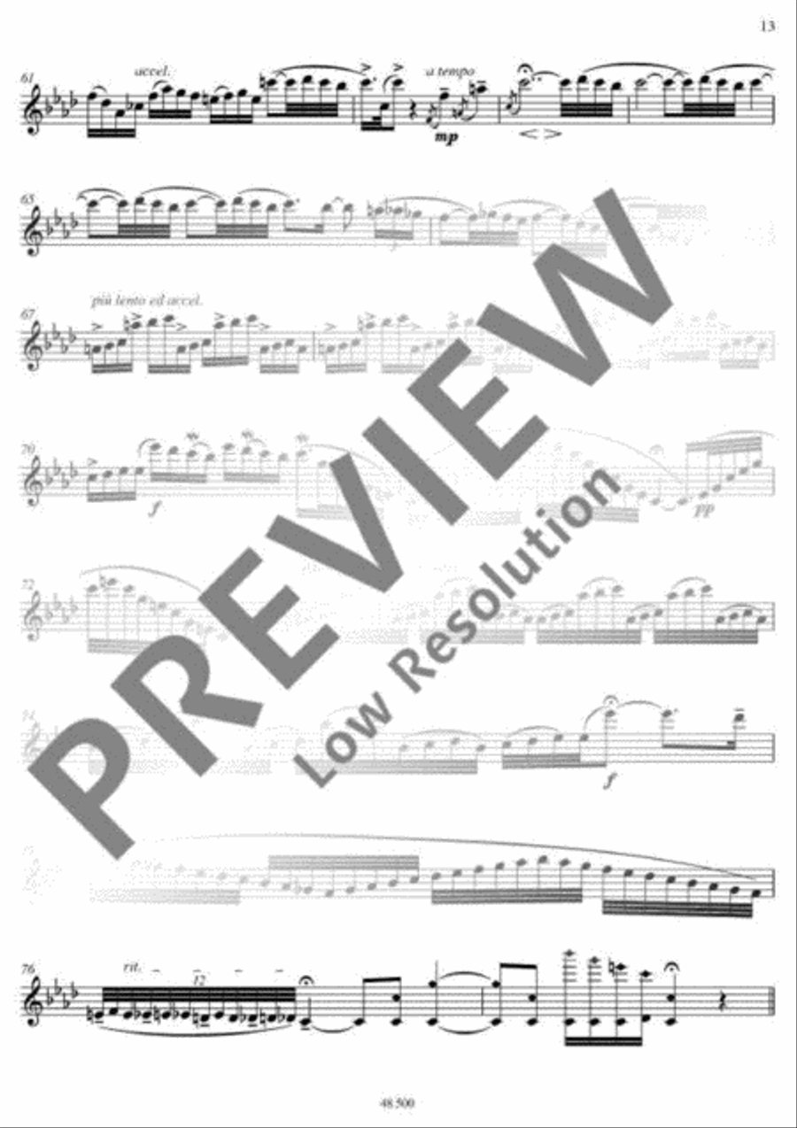 3 virtuoso Flamenco Studies Flute Solo scores gallery preview page 14