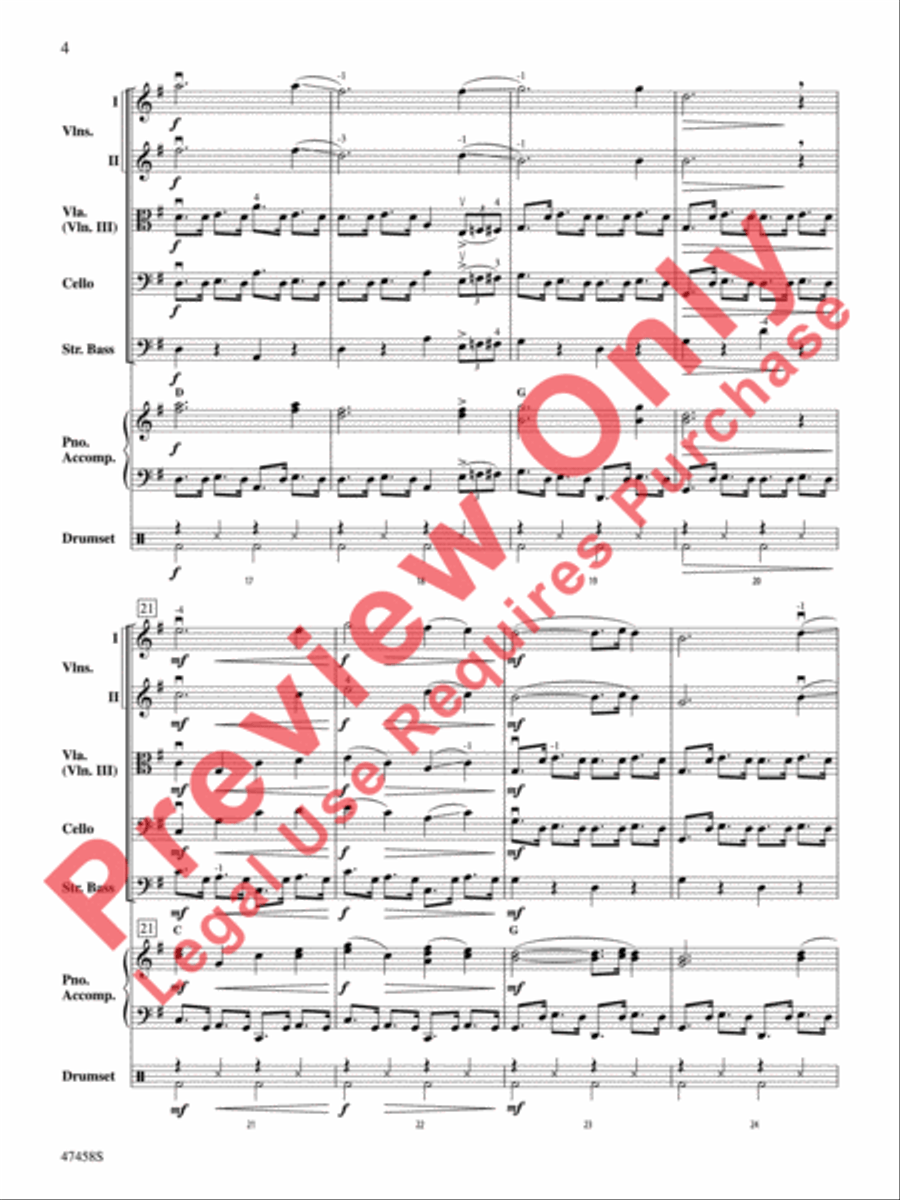 Hoedown at the Holidays String Orchestra scores gallery preview page 5