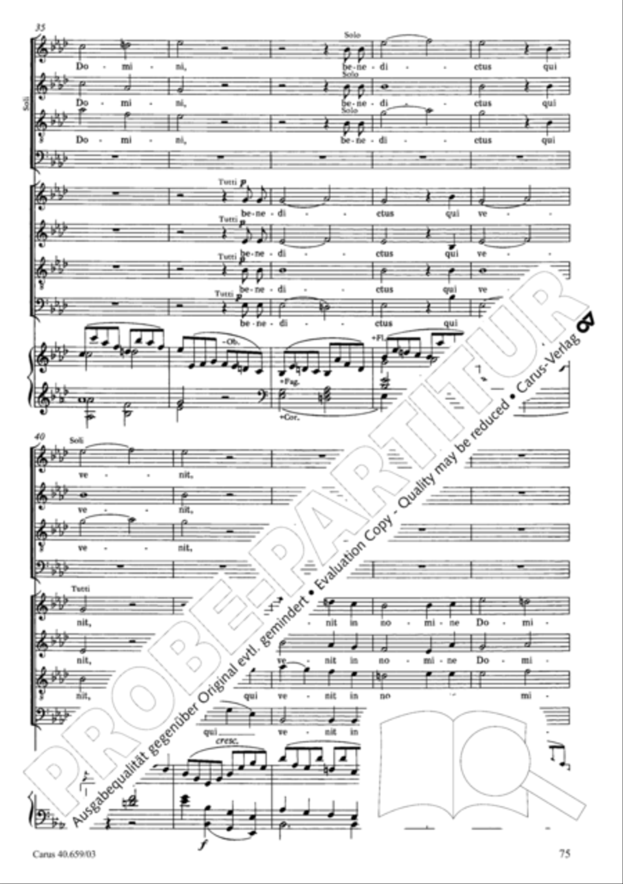 Mass in A flat major (Messe in As) 4-Part scores gallery preview page 76