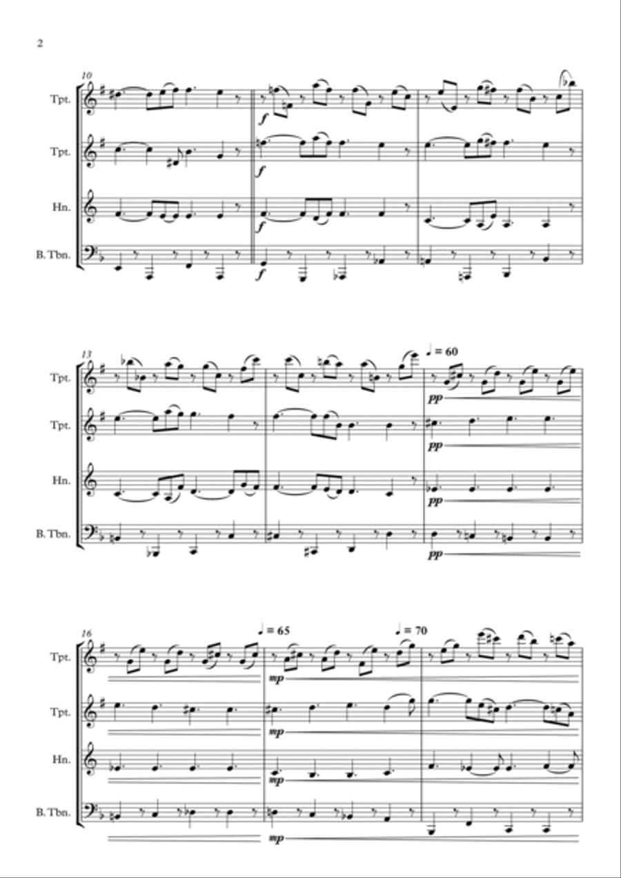 Mozart - Lacrimosa for Brass Quartet Brass Quartet scores gallery preview page 2