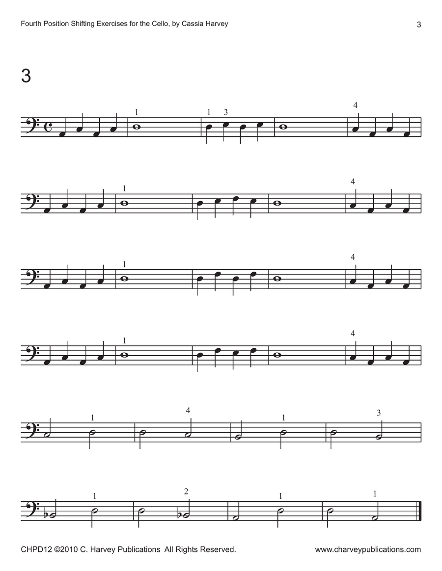 Fourth Position Shifting Exercises for the Cello Cello Solo scores gallery preview page 5