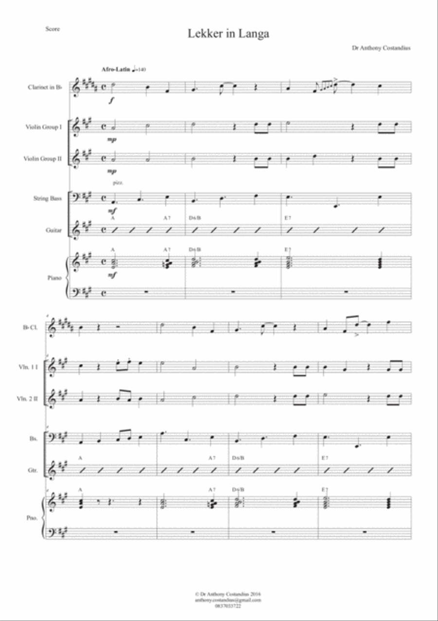 Lekker in Langa Lekker in Langa Small Ensemble scores gallery preview page 1