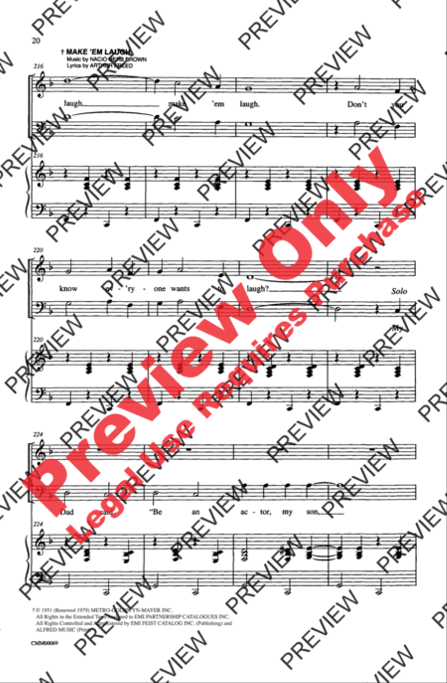 The Music of M-G-M (A Choral Medley) 4-Part scores gallery preview page 20