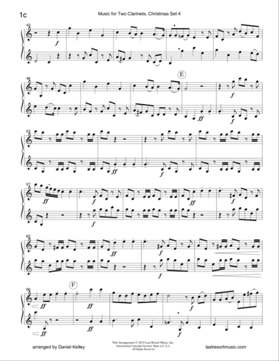 Christmas Duets for Clarinet - Set 4 - Music for Two Clarinets Clarinet Duet scores gallery preview page 4