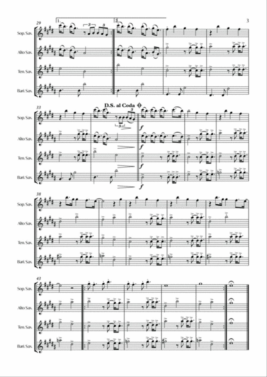 Thank U, Next Saxophone Quartet scores gallery preview page 4