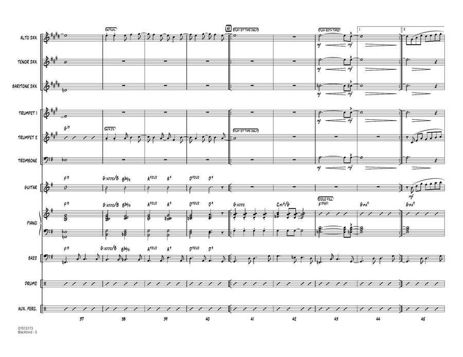 Blackbird - Full Score Jazz Ensemble scores gallery preview page 5