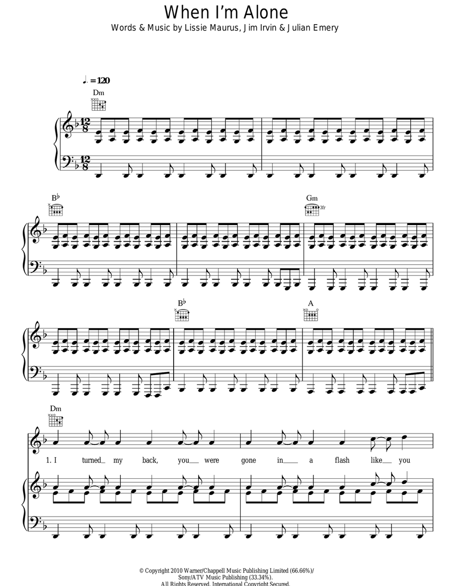 When I'm Alone Acoustic Guitar scores gallery preview page 1