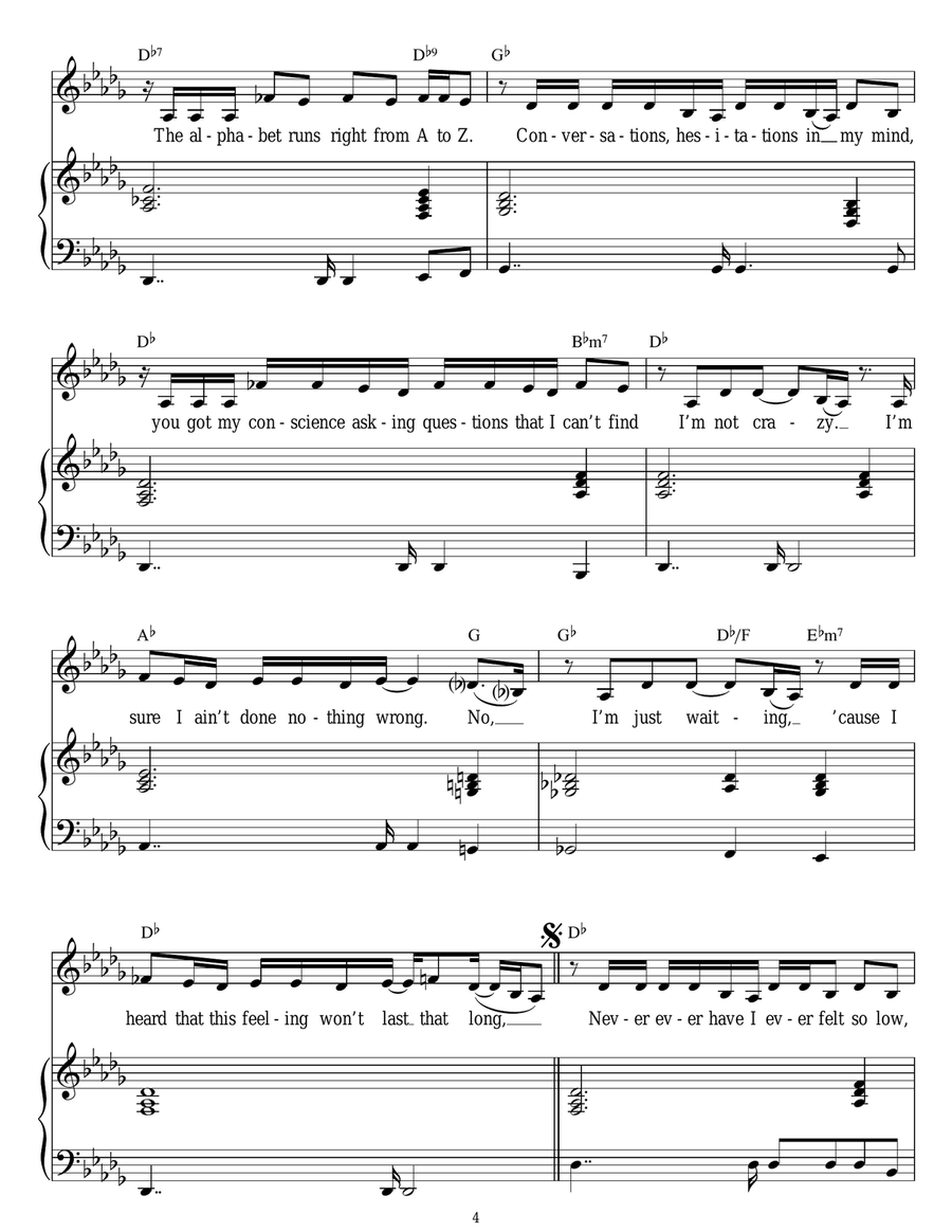 Never Ever Never Ever Piano, Vocal scores gallery preview page 4