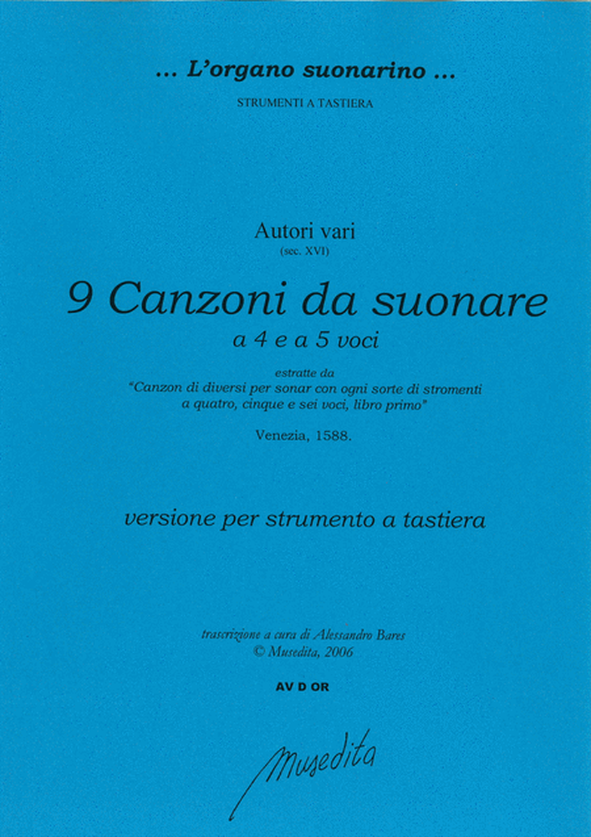 9 Canzoni a 4 e 5 voci (Venezia, 1588)