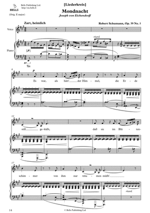 Mondnacht, Op. 39 No. 5 (A Major)