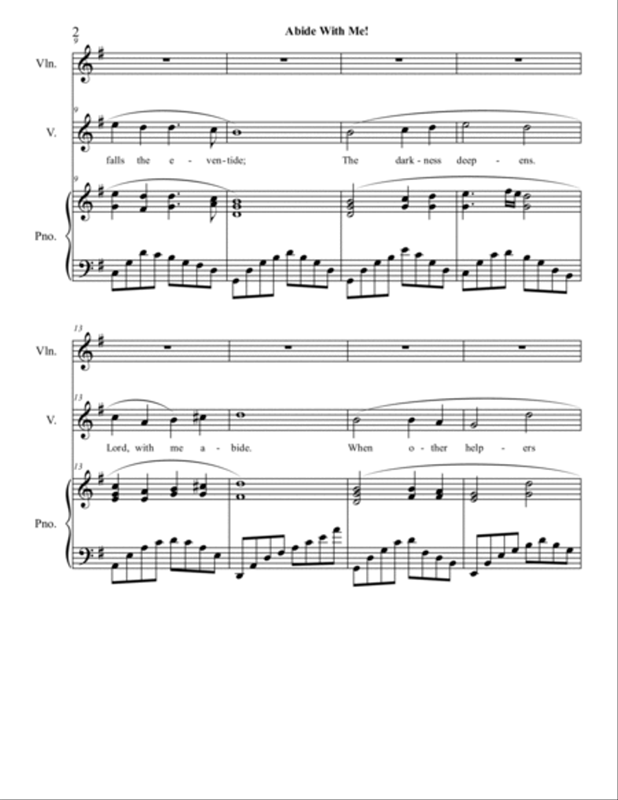 Abide With Me! (violin) Violin Solo scores gallery preview page 3