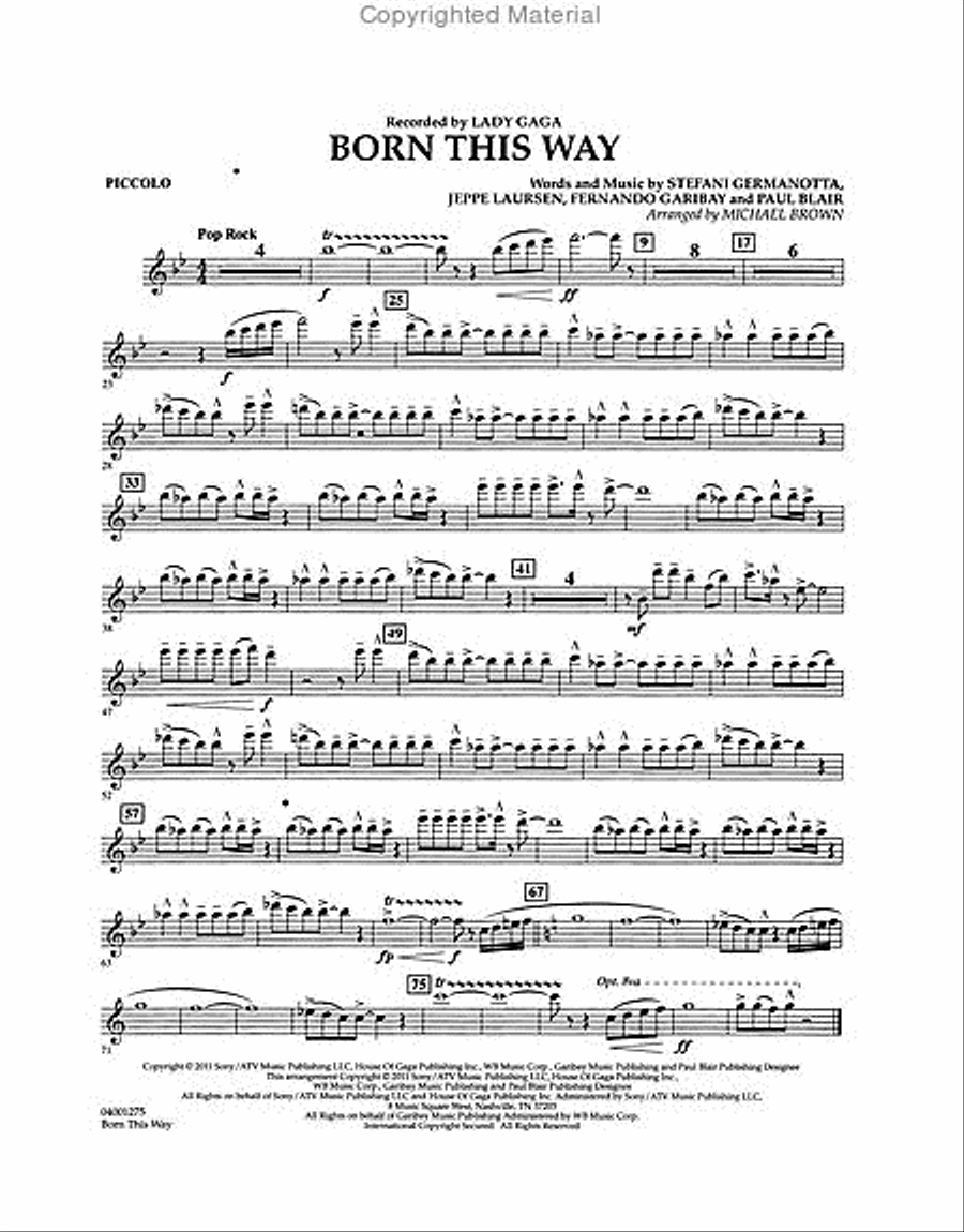 Born This Way Concert Band scores gallery preview page 4