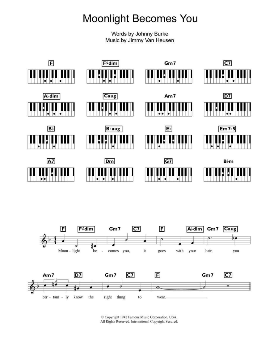 Moonlight Becomes You Piano scores gallery preview page 1