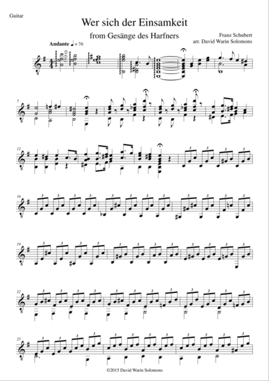 Gesänge des Harfners (Songs of the Harpist) for low voice and guitar Acoustic Guitar scores gallery preview page 5