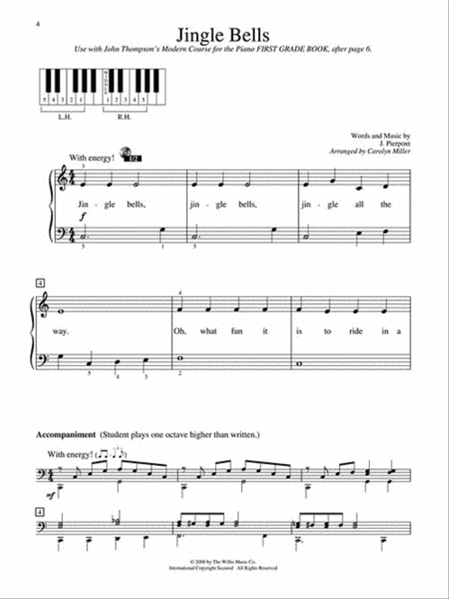 Christmas Piano Solos – First Grade (Book Only) Easy Piano scores gallery preview page 3
