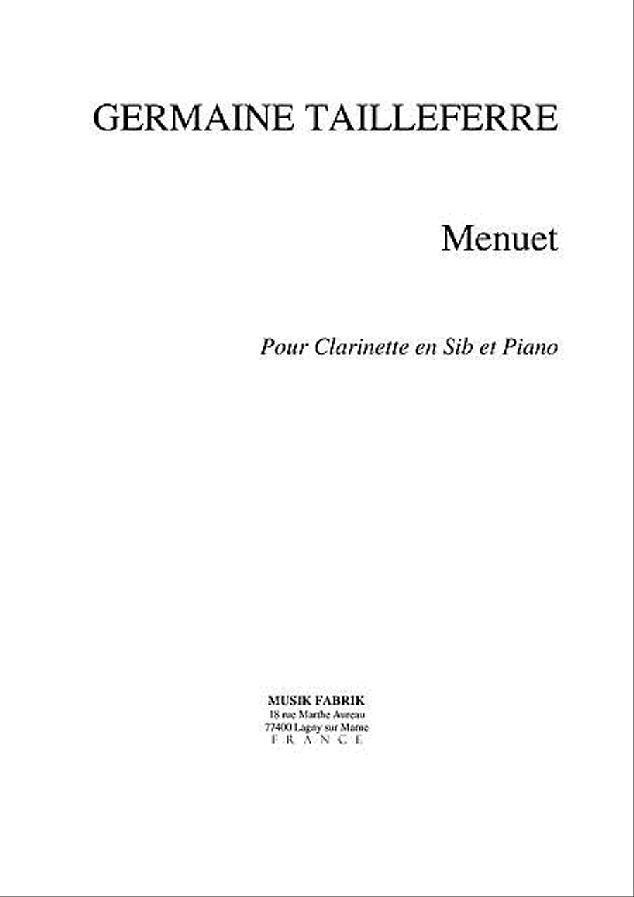 Menuet Clarinet scores gallery preview page 1