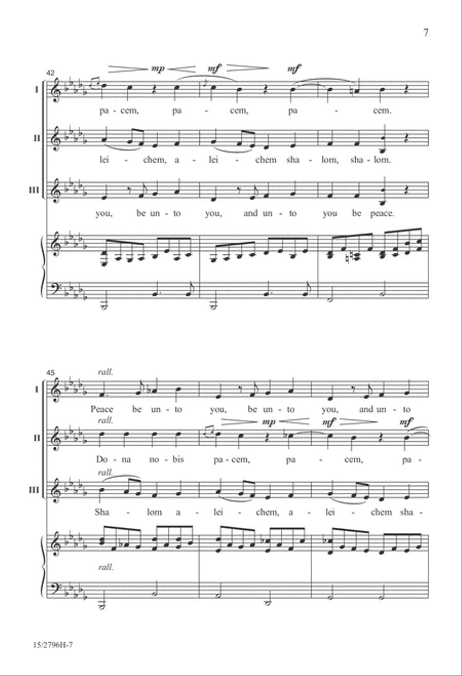 Shalom, Pacem, Peace 3-Part scores gallery preview page 8