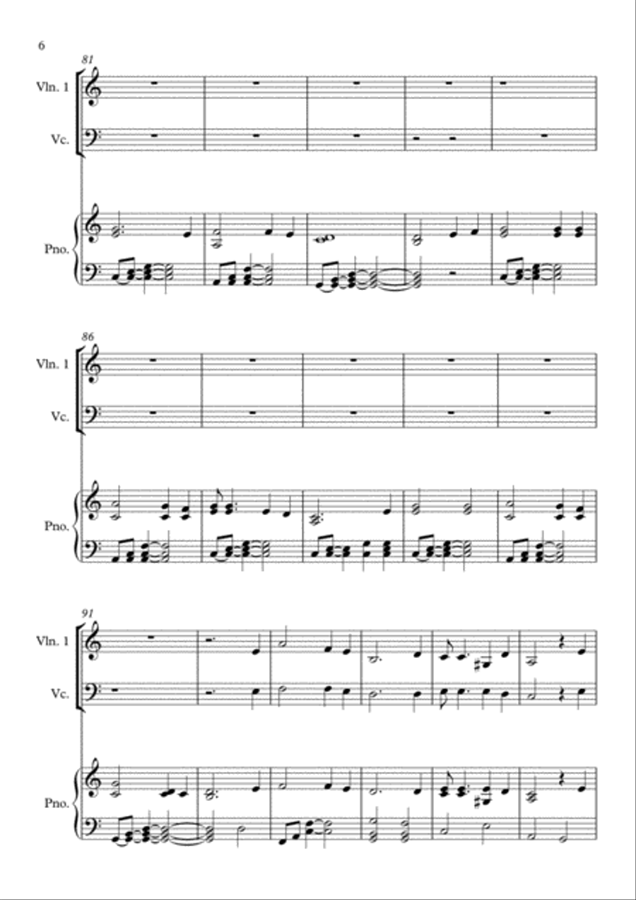 Blowin' In The Wind Piano Trio scores gallery preview page 6