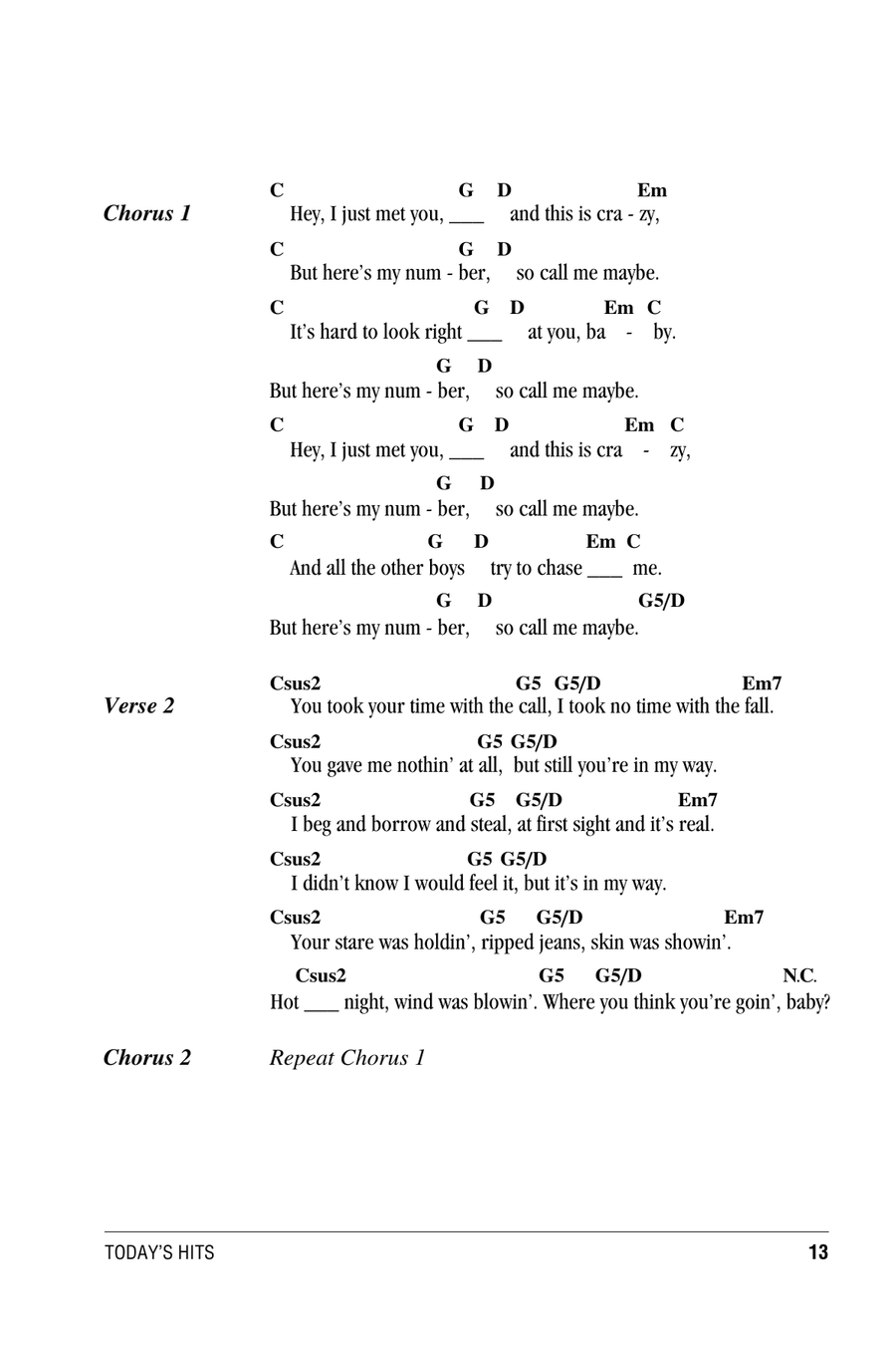 Call Me Maybe Acoustic Guitar scores gallery preview page 2