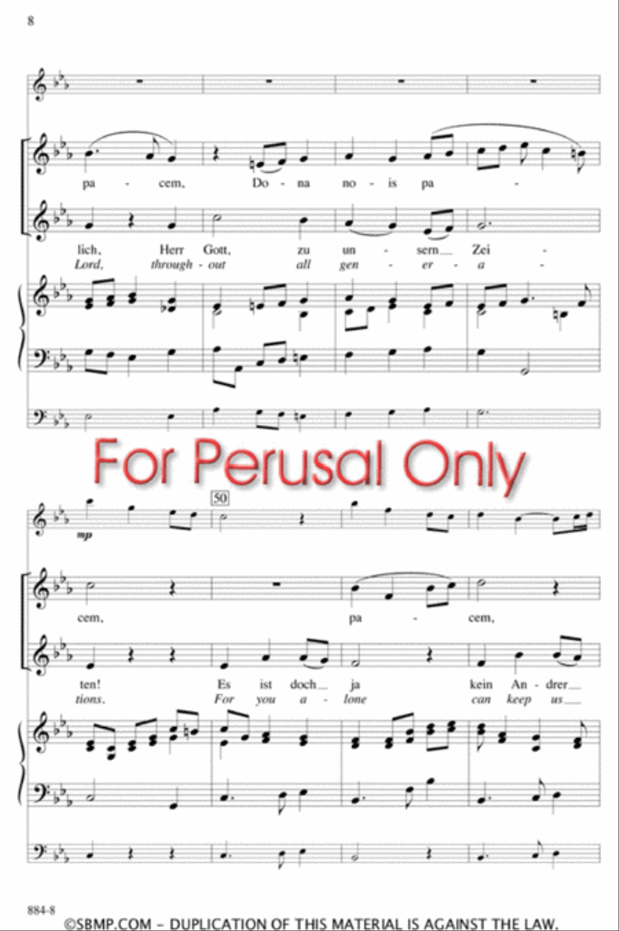 Mendelssohn's Prayer for Peace - SA Octavo SA scores gallery preview page 7