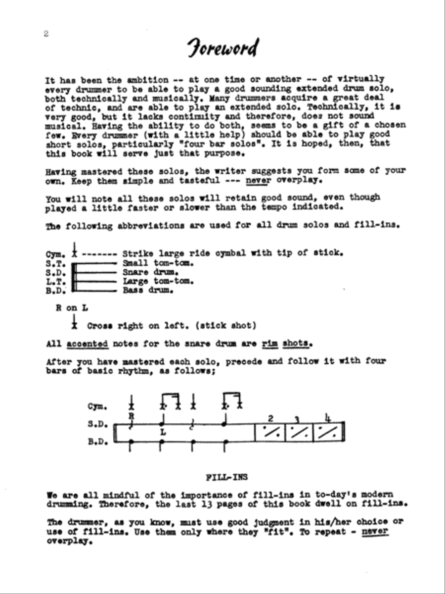Drum Solos and Fill-Ins for the Progressive Drummer, Book 1 Drum Set scores gallery preview page 2