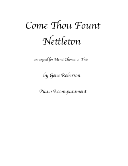 Come Thou Fount for Men's Chorus or Trio