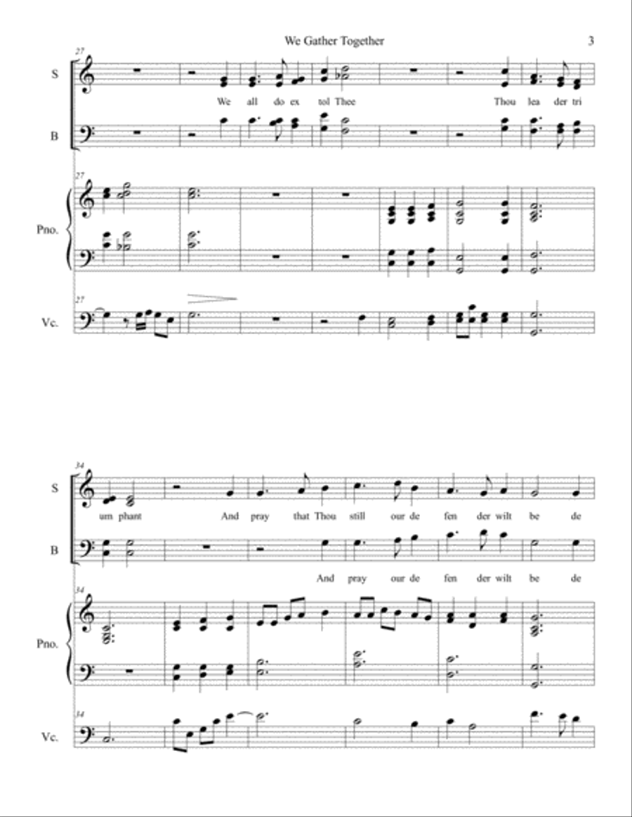 We Gather Together Piano scores gallery preview page 3