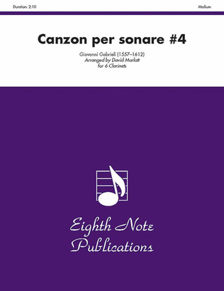 Book cover for Canzon per Sonare #4