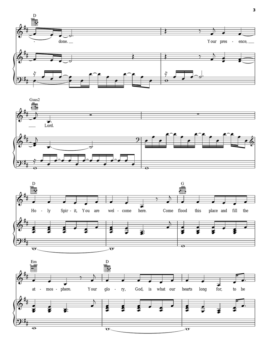 Holy Spirit Piano, Vocal, Guitar scores gallery preview page 3
