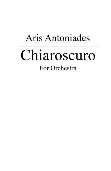 Chiaroscuro for Orchestra (Score and Parts) image number null