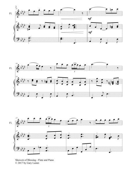 SHOWERS OF BLESSING (Duet – Flute & Piano with Score/Part) image number null