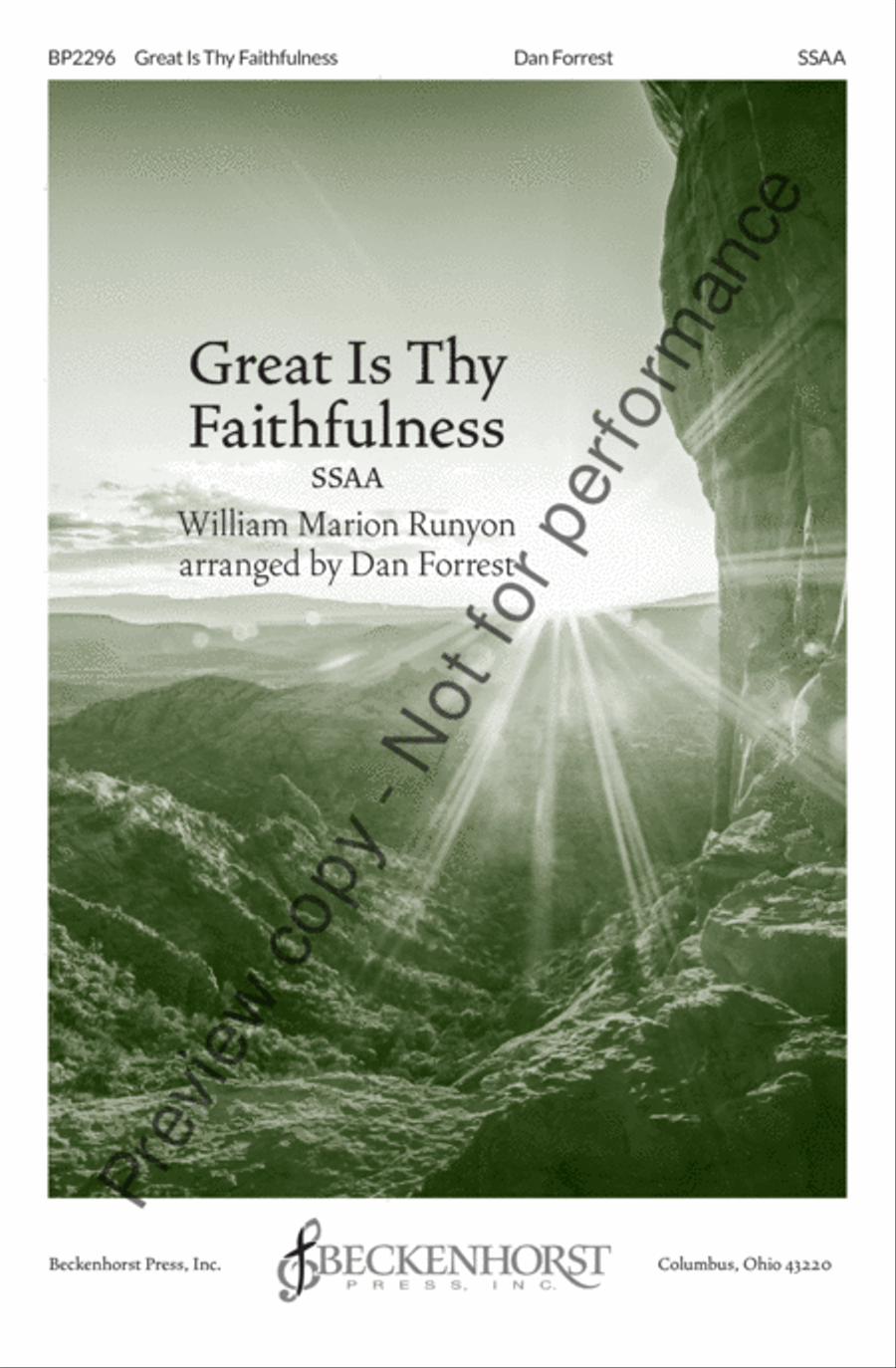 Great Is Thy Faithfulness - Forrest - SSAA SSAA scores gallery preview page 2