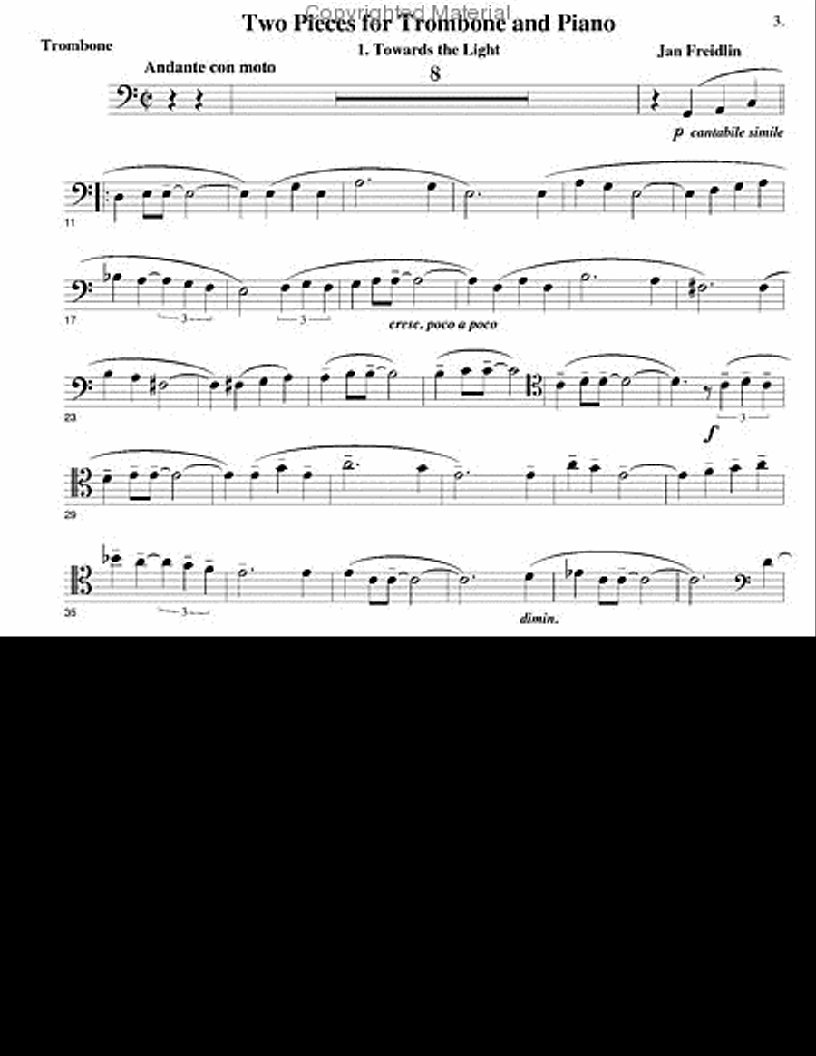 Two Pieces for Trombone & Piano Piano Accompaniment scores gallery preview page 2