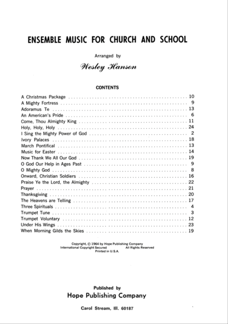 Ensemble Music for Church and School Part scores gallery preview page 5