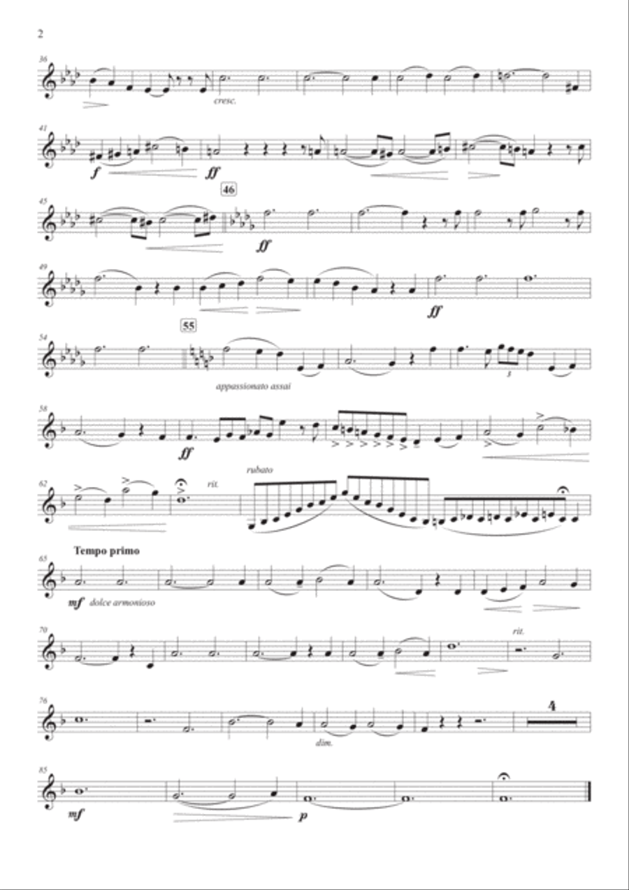 Dreams of Love No. 3 for Horn and Piano Horn scores gallery preview page 2