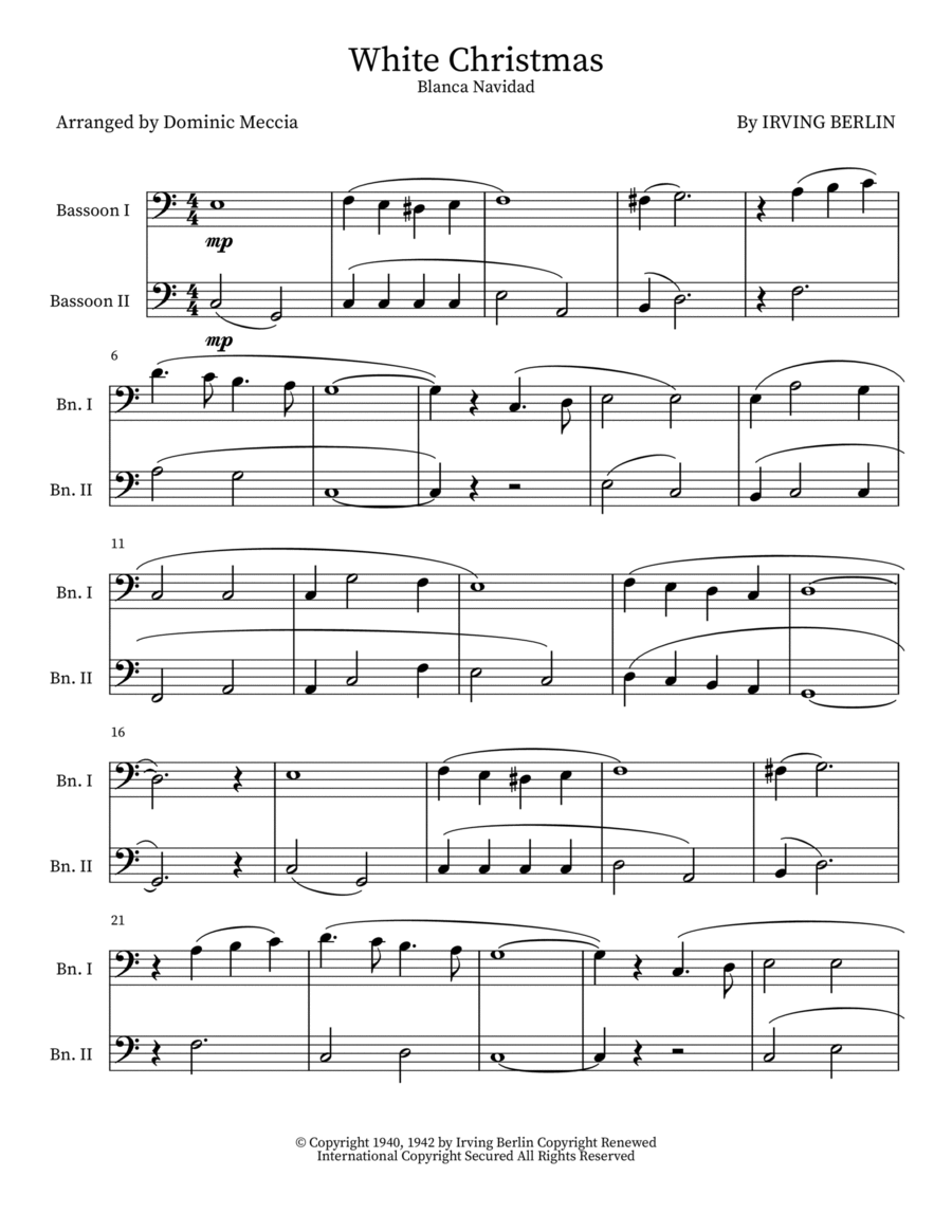 White Christmas White Christmas Woodwind Duet scores gallery preview page 1