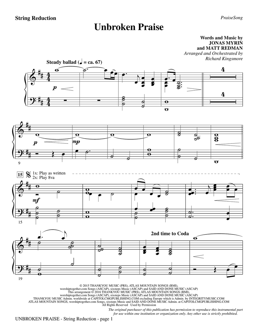 Unbroken Praise - Keyboard String Reduction