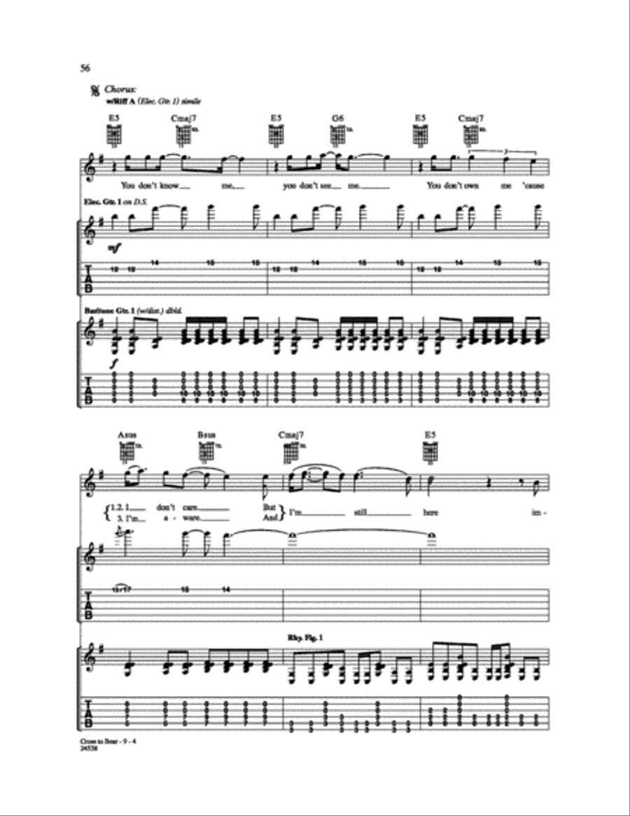 Cross to Bear Electric Guitar scores gallery preview page 4