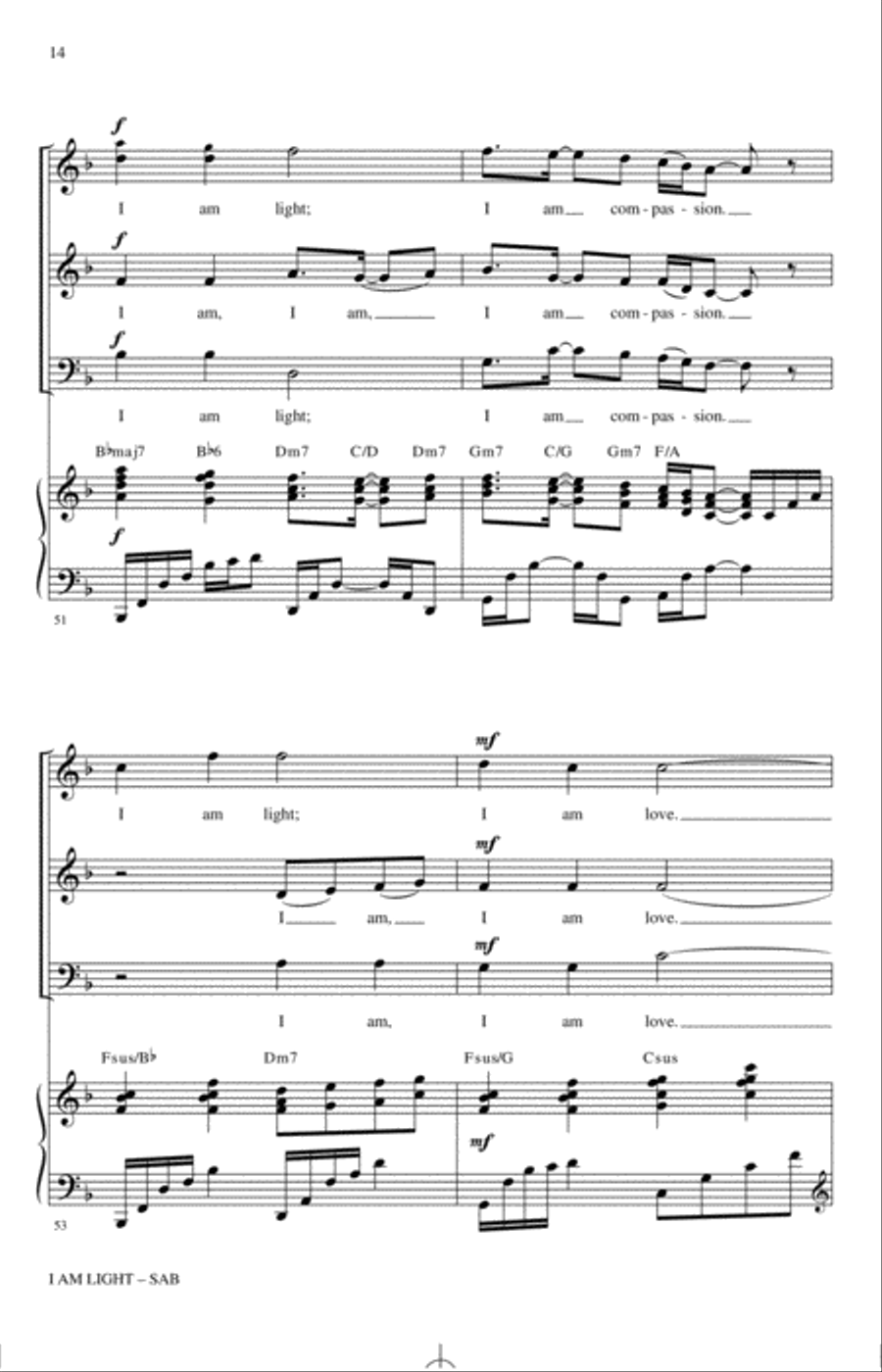 I Am Light (arr. Mark Hayes and Kimberly Lilley) 3-Part scores gallery preview page 13